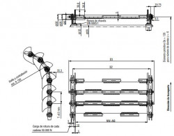 BANDE TRANSPORTEUSE EN MÉTAL 63 MM 900 MM 10 MM